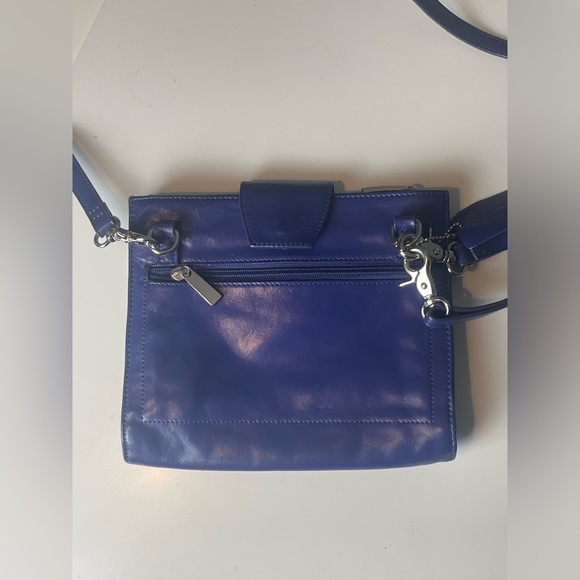 SOLDDanier Leather Wristlet/Crossbody Bag. Nice Blueberry Color. Only One Left!! - Picture 4 of 4